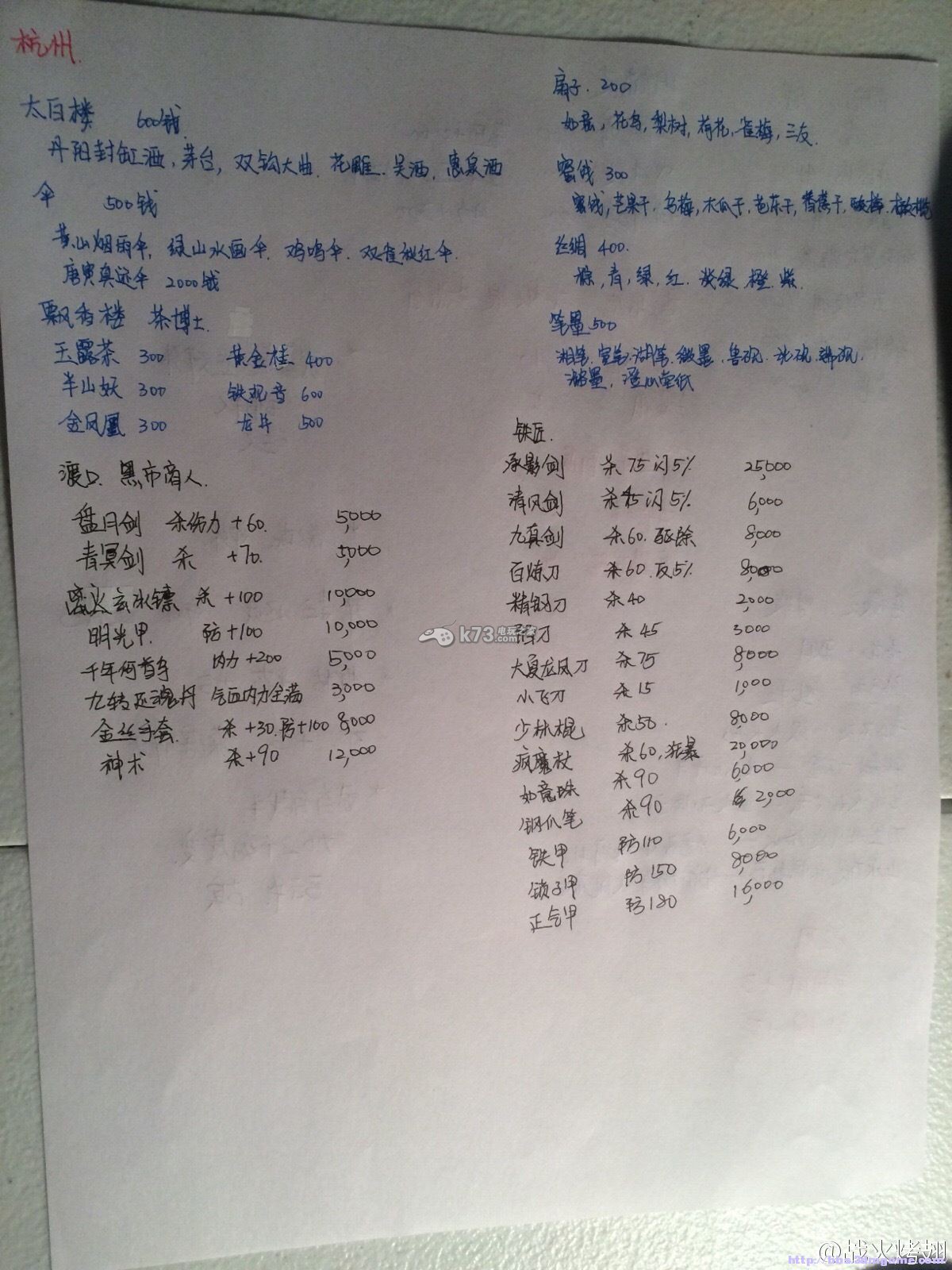 侠客风云传大地图一览 侠客风云传大地图一览