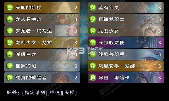 影之诗中速原始龙卡组推荐 影之诗中速原始龙卡组推荐